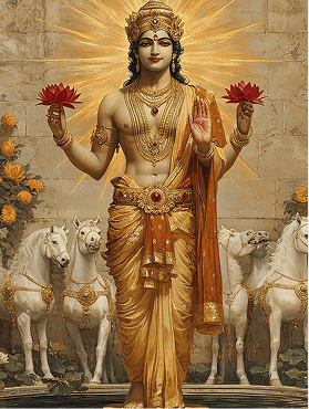 Sun deity illustration