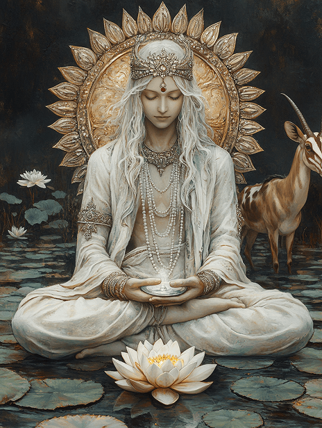 Moon deity illustration